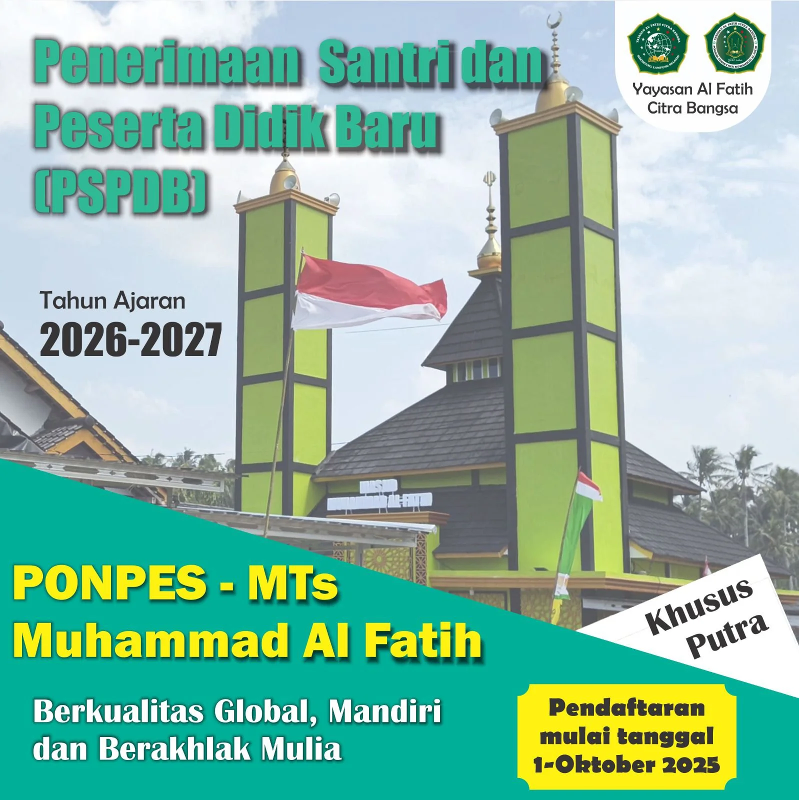 Gratis 100 Persen, MTs dan Ponpes Muhammad Al Fatih Cetak Generasi Islami Penghafal Al-Qur'an dan Berakhlak Mulia