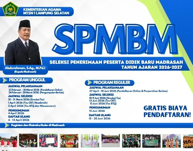 MTsN 1 Lampung Selatan Resmi Buka Pendaftaran Kelas Unggulan TA 2026/2027