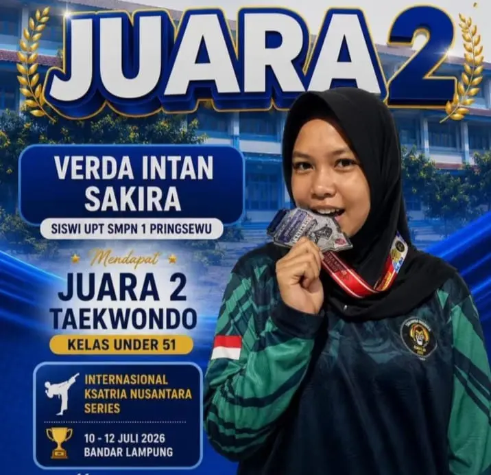 Siswi SMPN 1 Pringsewu Raih Juara II Taekwondo Internasional