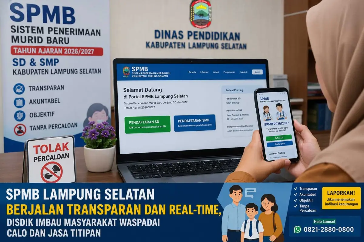 SPMB di Lampung Selatan Berjalan Transparan dan Real-Time, Disdik Imbau Waspada Calo dan Jasa Titipan